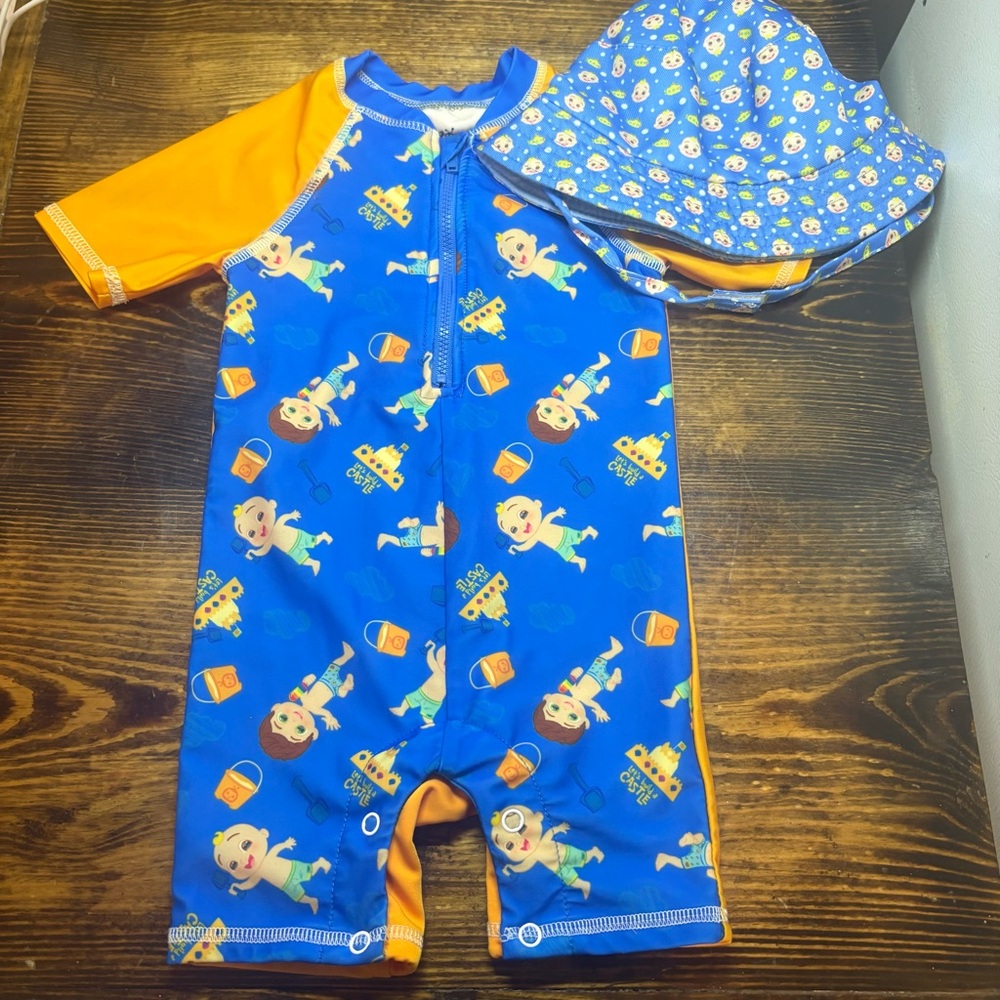 Cocomelon Rashgaurd And Hat‎ Size 24 Months